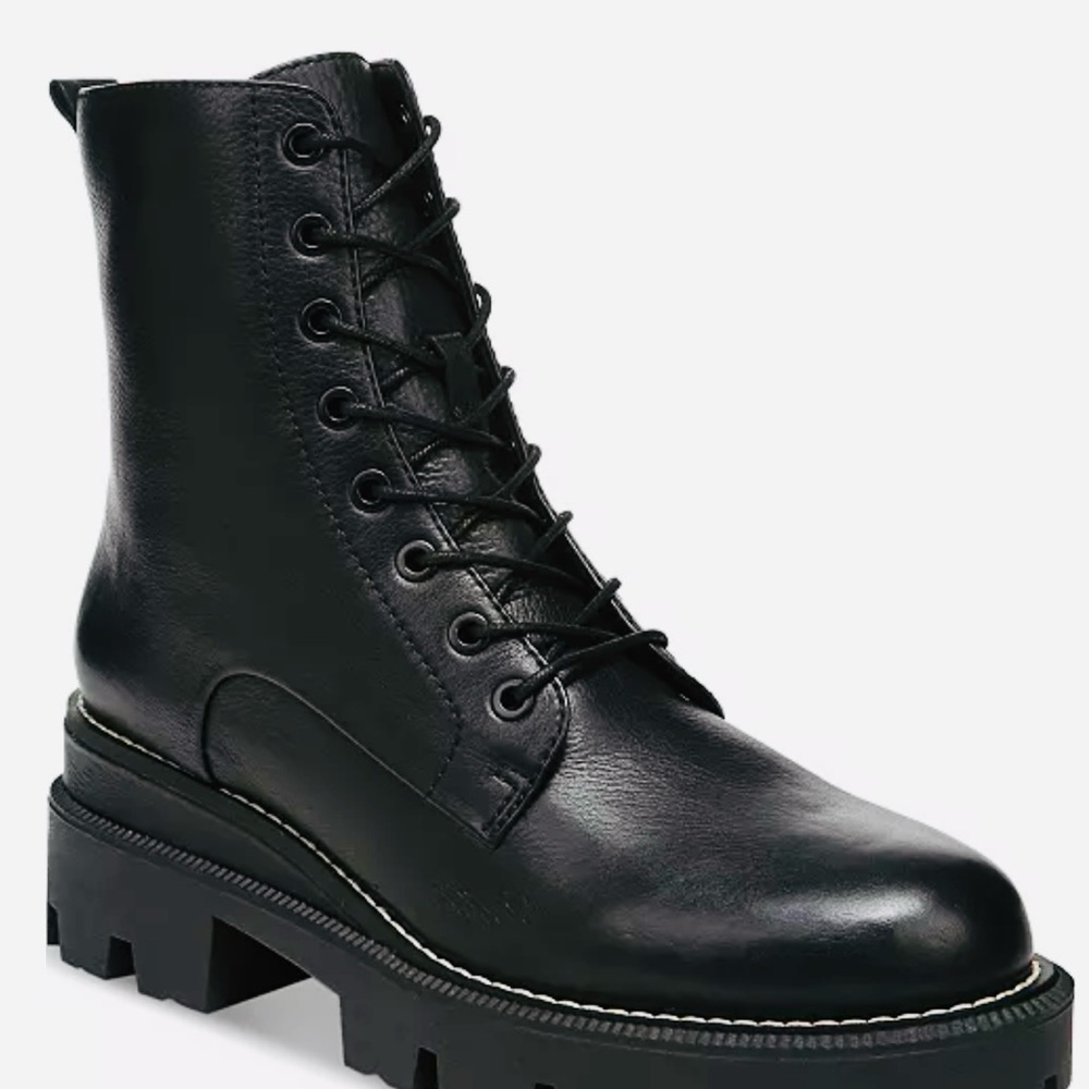 Sam Edelman Midnight Black Lace-Up Garrett Combat Boots 7M